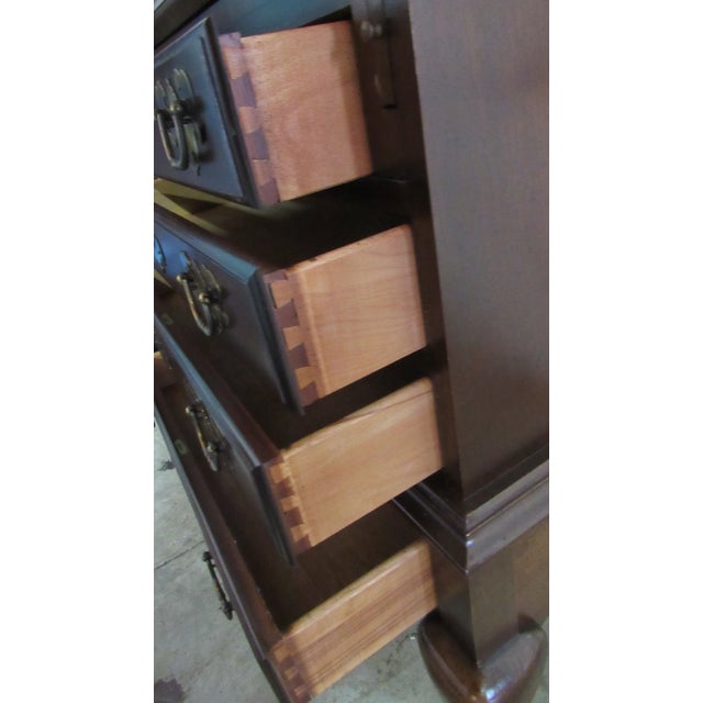 Wood Vintage Cherry Drop-Front Secretary Desk Writing For Sale - Image 7 of 8