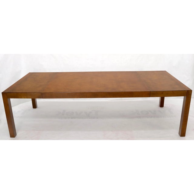 Mid-Century Modern Large Widdicomb Burl Wood Rectangle Dining Table with Two Leaves For Sale - Image 3 of 13