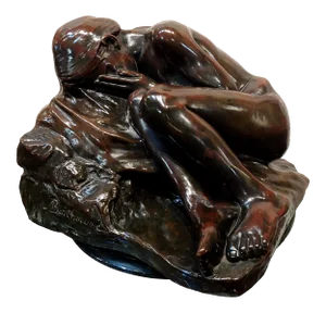 Paul-Albert Bartholomé - Nude Crying -Original Bronze Sculpture-C.1900s