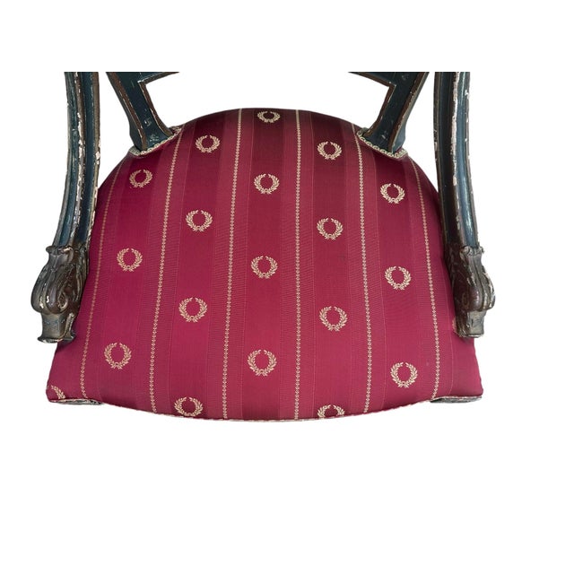 Late 19th Century 19th Century Venetian Hand Carved Empire Chair Italy For Sale - Image 5 of 12