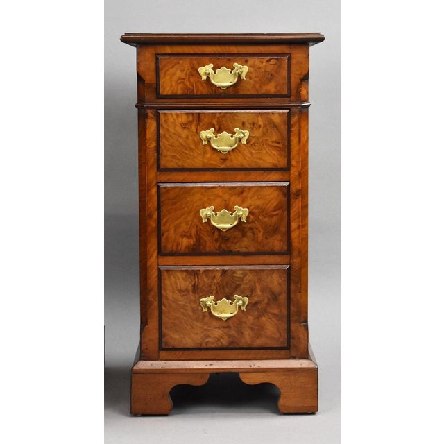 Wood Victorian Bedside Tables in Burr Walnut, 1880, Set of 2 For Sale - Image 7 of 10