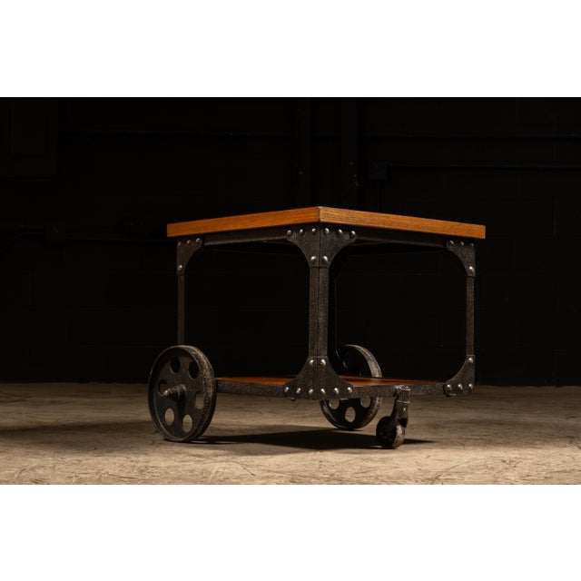 Late 20th Century Contemporary Industrial Style Steel Side Table For Sale - Image 4 of 8