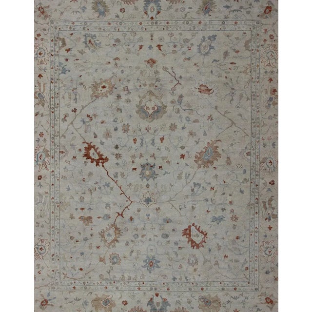 Large Hand Knotted Oushak by Keivan Woven Arts 12' X 15' For Sale - Image 4 of 12