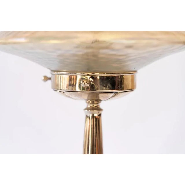 Antique Nickel-Plated Brass Table Lamp, 1909 For Sale - Image 5 of 11