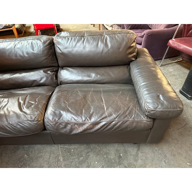 Animal Skin Italian Modern Sofa by Tito Agnoli for Poltrona Frau, 1980s For Sale - Image 7 of 9