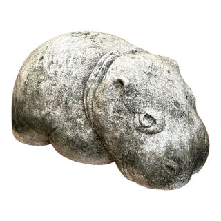 Vintage Cast Cement Hippo For Sale