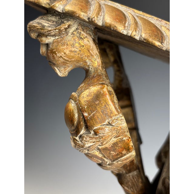 Wood 19th Century Renaissance Revival Giltwood Griffin Wall Bracket For Sale - Image 7 of 15
