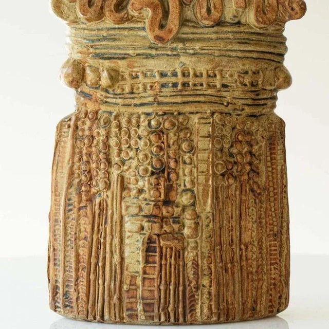 Ceramic Table Lamp attributed to B. Rooke with Lampshade attributed to R. Houben, 1970s For Sale - Image 9 of 10