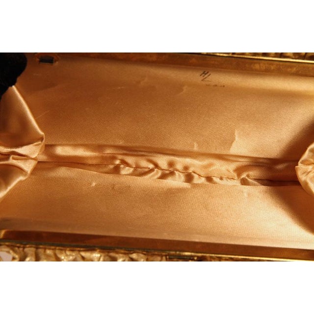 Vintage Harry Levine Usa Gold Lame Evening Clutch For Sale - Image 11 of 11