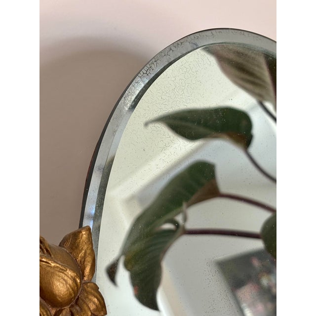 1930s Romantic Gilt Wood Vanity Mirror For Sale - Image 6 of 8