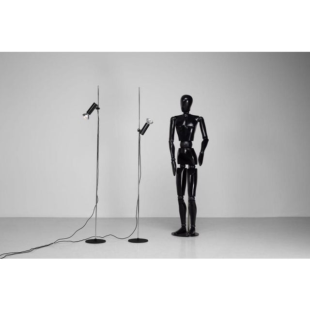 Black Model 1055 Floor Lamps by Gino Sarfatti for Arteluce, Italy, 1955, Set of 2 For Sale - Image 3 of 17