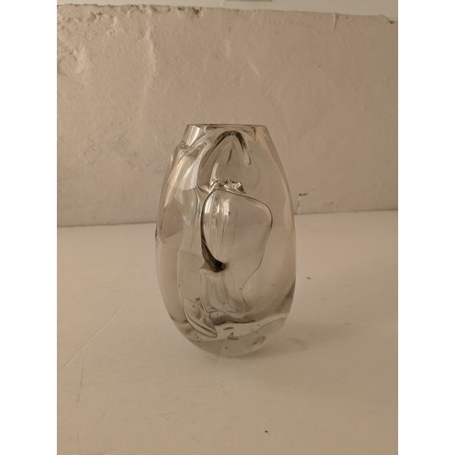 Signed Biomorphic Glass Vase by Michael Boylan – Sculptural Art Glass This striking glass vase by Michael Boylan features...