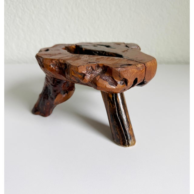 1970s Vintage Olive Root Pedestal Riser For Sale - Image 5 of 11