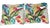 Pair of large vintage tropical floral and leaf barkcloth pillows. Vibrant colors of various tropical floral and leaf...