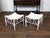 Mid 20th Century Pair of Vintage English Egyptian Revival White Thebes Stools with Curving Seats For Sale - Image 5 of 12