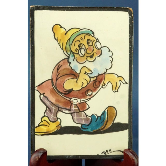 Majolica Tiles with Snow White and the Dwarfs by Leonello Donnini, 1920s, Set of 4 For Sale - Image 6 of 18