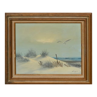 1970s "Calm Winds" California Seascape Painting, Framed For Sale