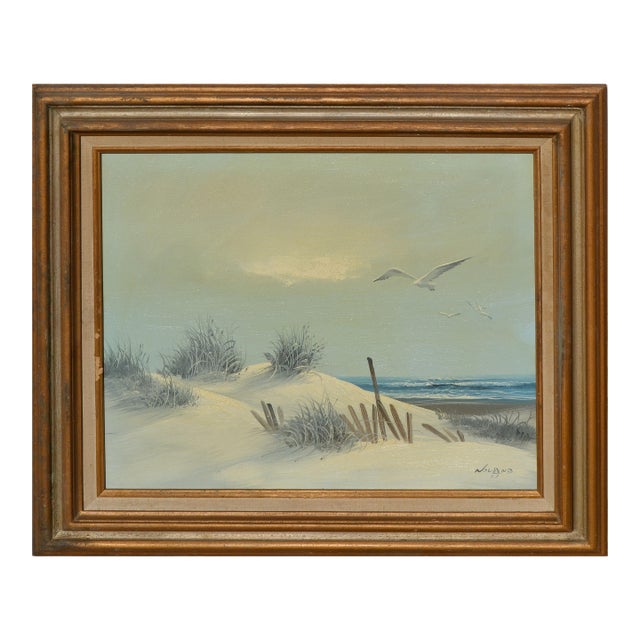 1970s "Calm Winds" California Seascape Painting, Framed For Sale
