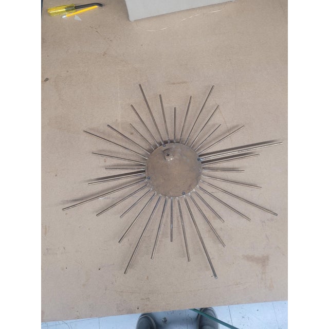 Vintage Gold Sunburst Mirror For Sale - Image 4 of 4