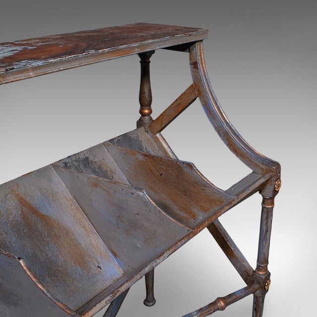 Antique Georgian Revival Book Trough, English, Painted, Library Stand, Edwardian For Sale - Image 10 of 12