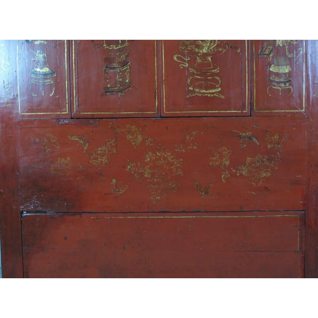 This mid 19th century wedding cabinet was used to store bedding and linen. This cabinet is kept almost at its original...