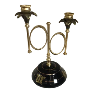 Vintage Handmade in Greece 24 K Gold Candle Holder