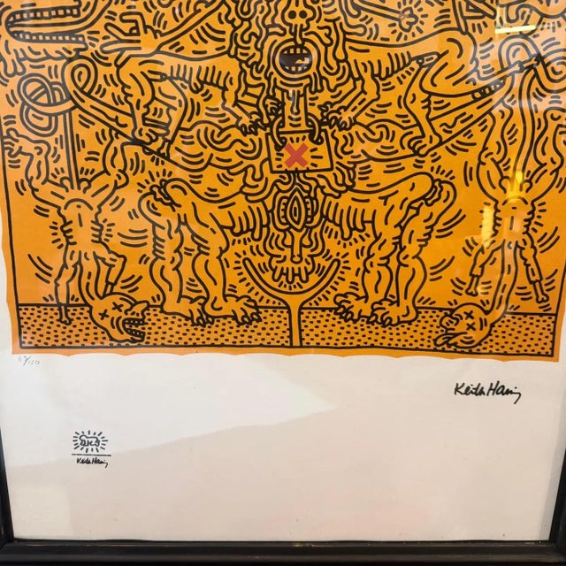 21st Century Keith Haring Pop Art Framed 63/150 Untitled Lithography For Sale - Image 6 of 14
