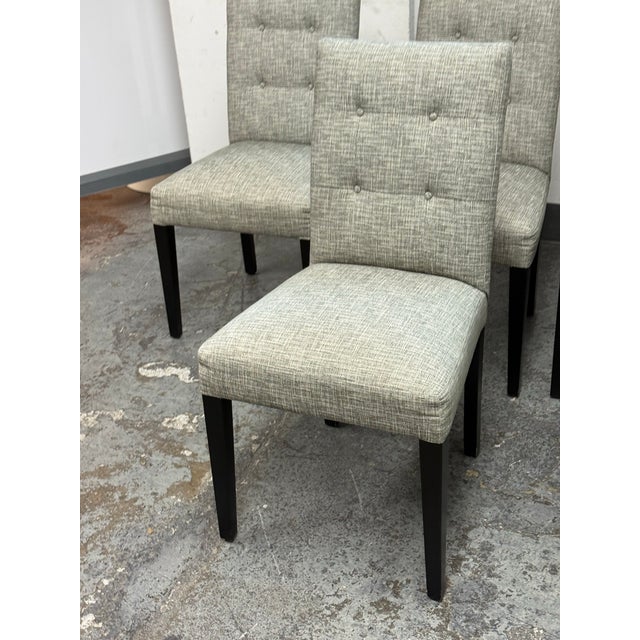 Crate & Barrel Tufted Parsons Dining Chairs, Set of Four For Sale - Image 11 of 12