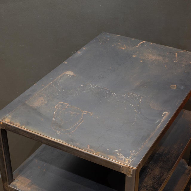 Black Industial Four-Tier Steel Shelving Units For Sale - Image 8 of 9