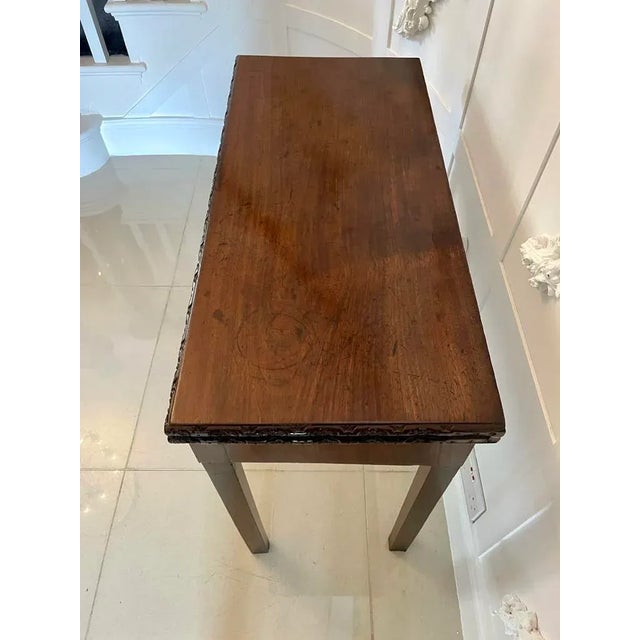 Antique 18th Century George III Chippendale Mahogany Carved Card Table, 1780s For Sale - Image 9 of 12