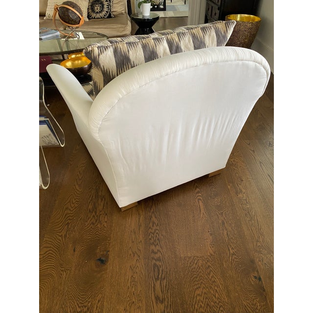 Contemporary Upholstered Extra Wide Arm Chair With Slip Cover For Sale In Chicago - Image 6 of 7