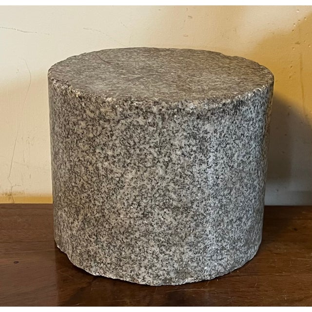 Grand Tour Antique 19th Century French Empire Granite Stone Round Table Top Column Display Base or Stand For Sale - Image 3 of 14