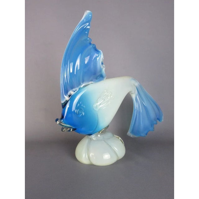 Blue Blue and White Murano Glass Fish Ornament, 20th Century For Sale - Image 8 of 8