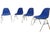 Mid 20th Century Mid Century Modern Eames for Herman Miller Molded Fiberglass Shell Chairs With Alexander Girard Blue Upholstery - Set of 4 For Sale - Image 5 of 10