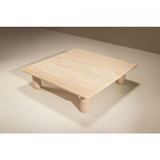 1970s Square Travertine Coffee Table, Italy, 1970s For Sale - Image 5 of 13