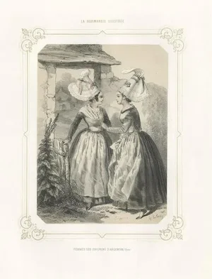 Benoist, Illustration of Women from the Region of Argentan in France, 1852, Print