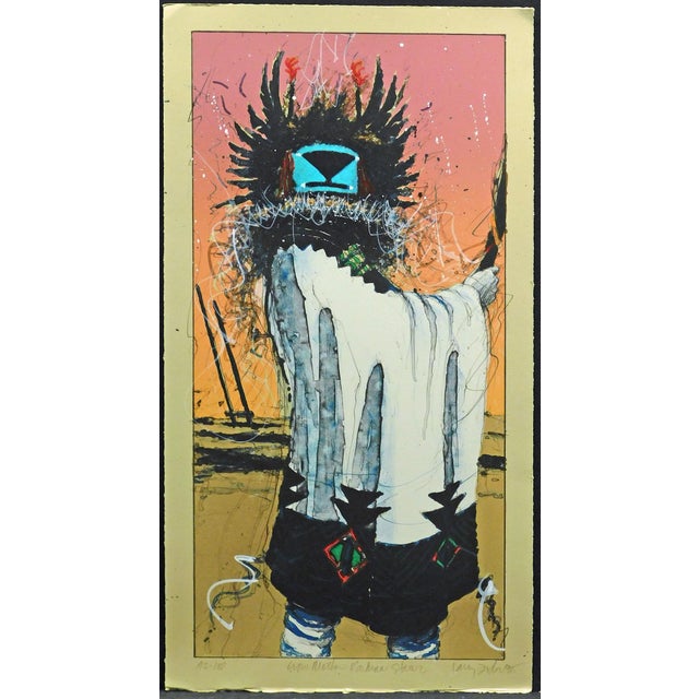 Impressionist Larry Fodor "Crow Mother Kachina St II" Original Hand Signed Color Lithograph For Sale - Image 3 of 6