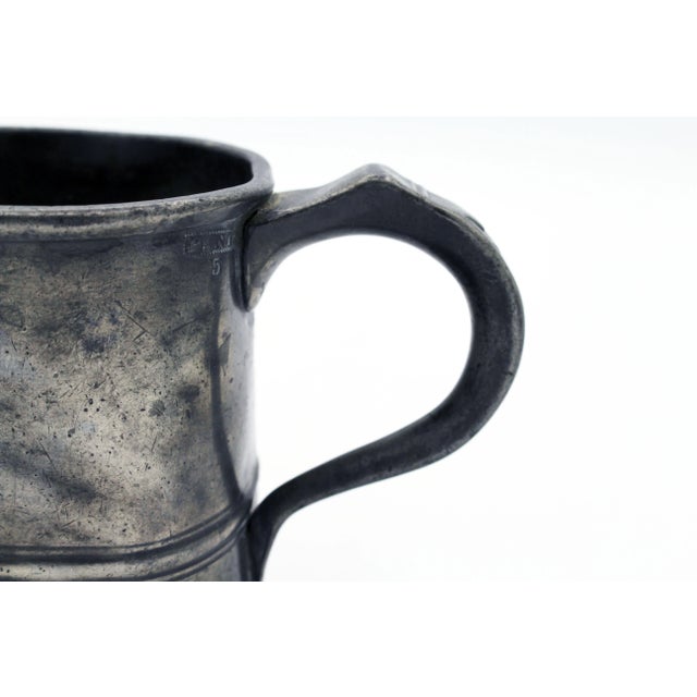 Pewter Taper Sided Tankard From the Royal George, Chatham. C. 1860s. Mark of Horse Rearing in a Shield, #6. For Sale In Raleigh - Image 6 of 9