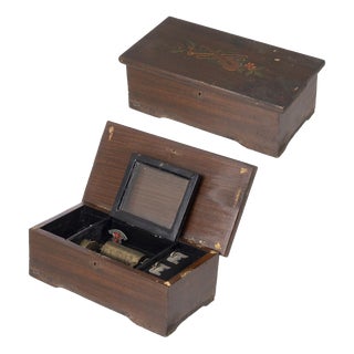 Music Box in Wooden Case, Switzerland For Sale