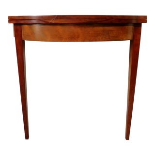 Vintage Solid Mahogany Wood Folding Gate Leg Game Console Table For Sale