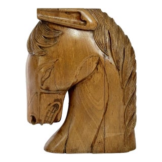 Large Carved Wood Horse Head, Architectural Salvage For Sale