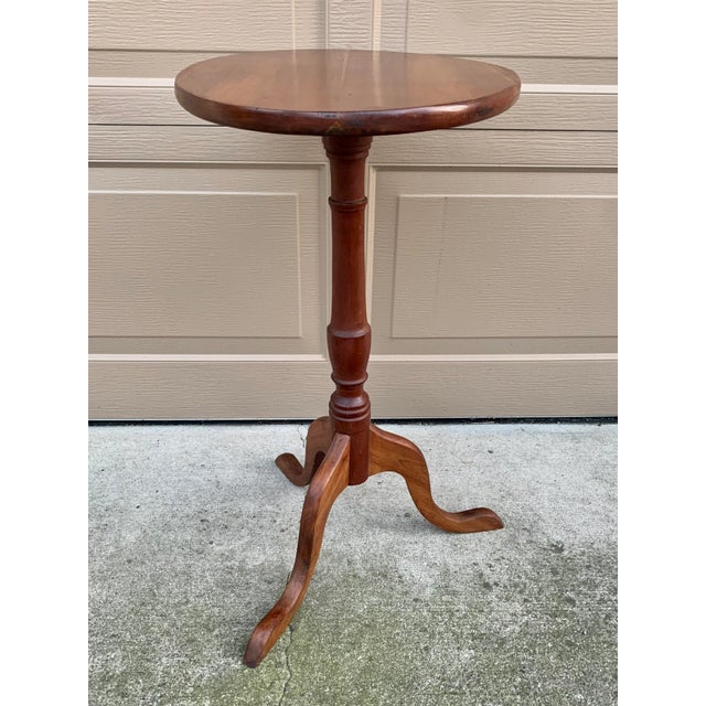 Antique Georgian Cherry Candle Stand or Side Table, Mid 19th Century For Sale - Image 9 of 11