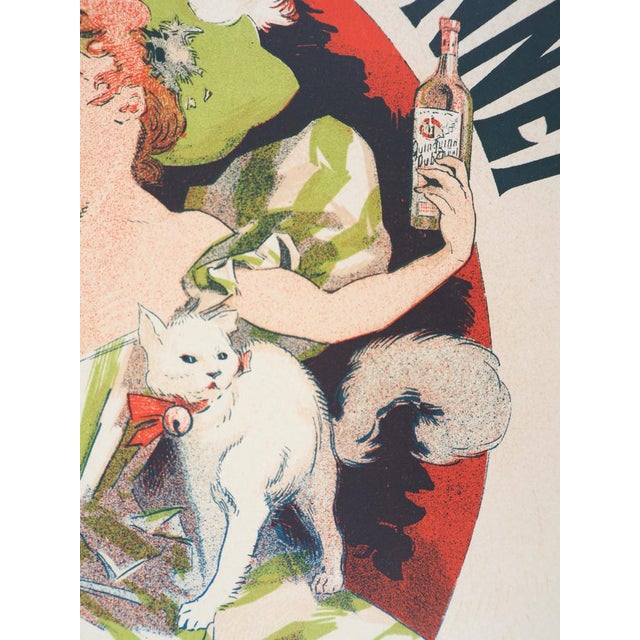 Jules Cheret, Elegant Woman with Her Aperitif and Her Cat, 1897, Lithograph For Sale - Image 5 of 11