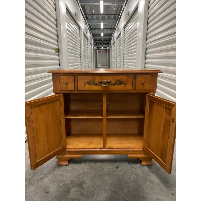 American Storage Cabinet Commode Solid Hard Rock Maple by Tell City Hall For Sale - Image 3 of 11