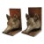 Pair of 1970s Sarreid Ltd. Fox Head Bookends For Sale