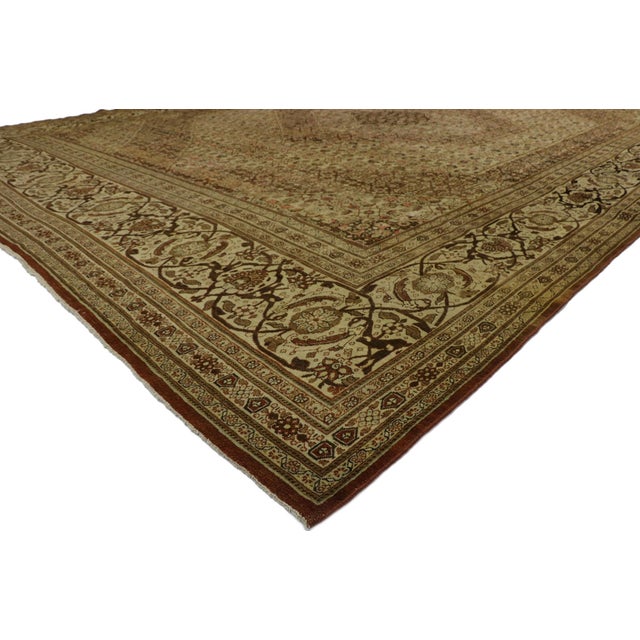 53173 Antique Persian Tabriz Rug, 12'11 x 17'09. The Imperial Continuum: A Late 19th Century Persian Mahi Tabriz...