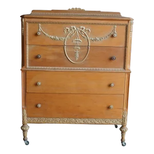 Vintage French Style Highboy Dresser