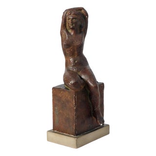 Patinated Nude Woman, 1940s, Plaster For Sale