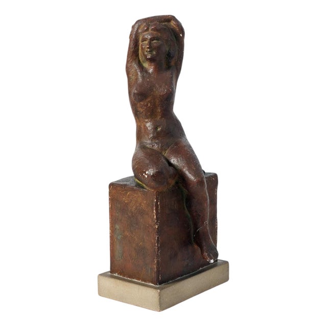 Patinated Nude Woman, 1940s, Plaster For Sale