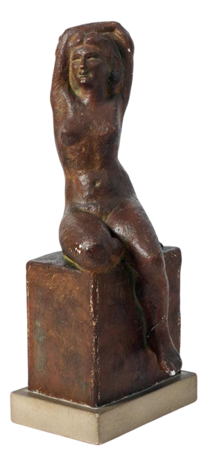 Patinated Nude Woman, 1940s, Plaster